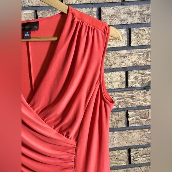 ‎Coral medium Dana Buchman vneck dress - Picture 4 of 6